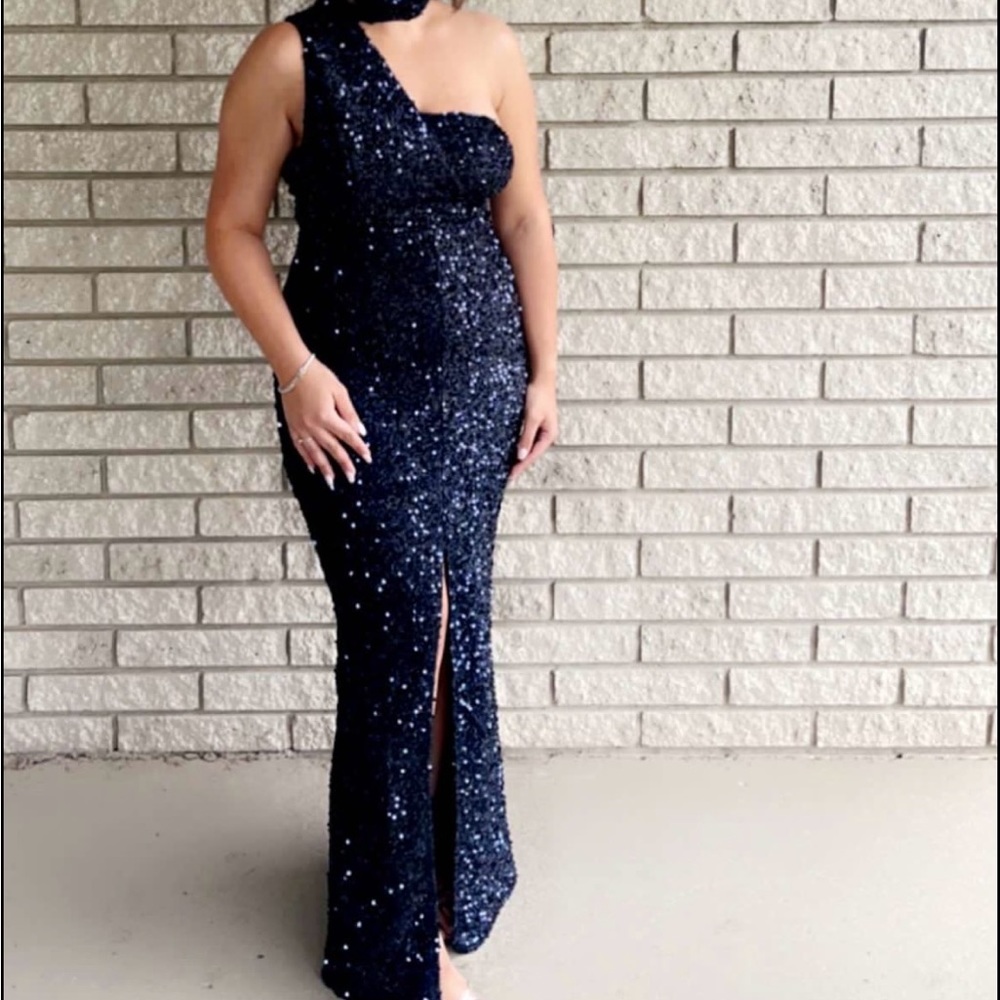 Navy Blue sequenced Dress.